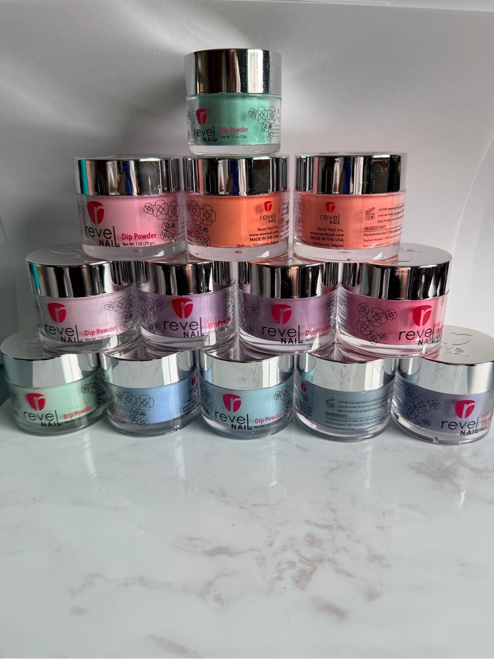 Revel Nail Dip Powder Set – Pastel Pink, Peach, Lavender, Mint & Blue